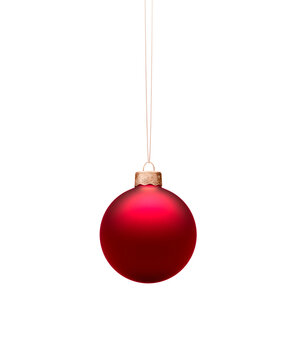 Burgundy red ribbed Christmas ball