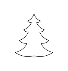 Christmas tree with black lines on a light background.