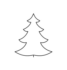 Christmas tree with black lines on a light background.