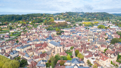 Fototapeta na wymiar aerial view of sarlat la caneda town, France