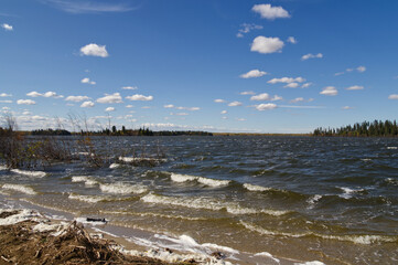 Astotin Lake on a Windy Autumn Day