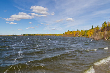 Astotin Lake on a Windy Autumn Day