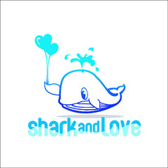 shark love logo exclusive design inspiration
