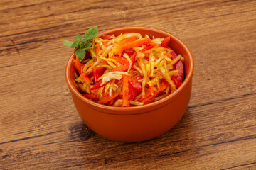 Cabbage salad with carrot and pepper