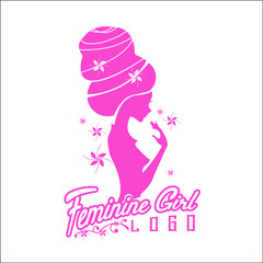 Obraz na płótnie Canvas feminine girl logo exclusive design inspiration