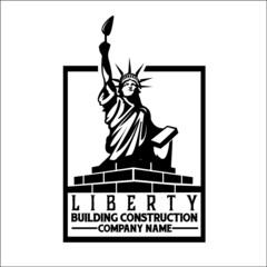 liberty building construction logo exclusive design inspiration