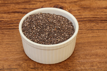 Seasoning chia seeds in the bowl