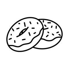 sufganiyot or fried donuts icon, line style