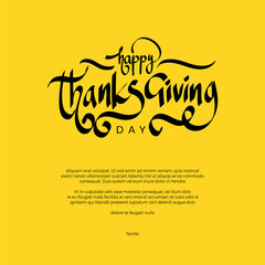 Happy thanksgiving day background with lettering and illustrations.