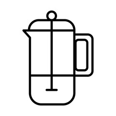 taepot with coffee drink line style icon