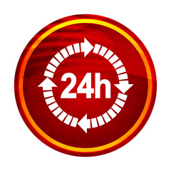 24 hours delivery icon creative red round button illustration design