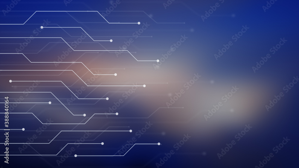 Poster abstract futuristic circuit board or blockchain network concept illustration. electronics, technolog
