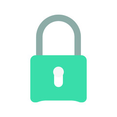 flat illustration of padlock vector icon, security sign symbol. vector illustration