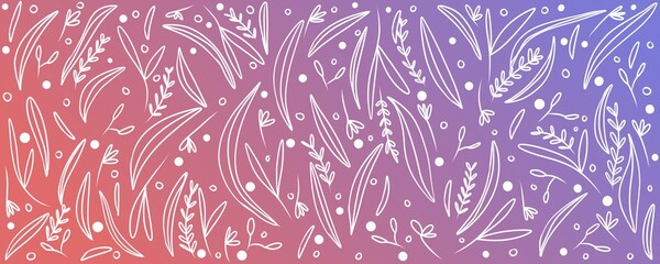 leaves and flowers colourful background