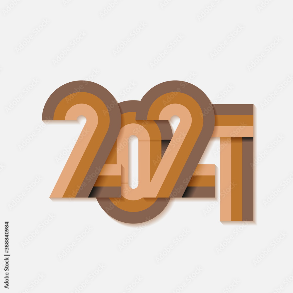 Aufkleber happy new year 2021 vector background. cover of card for 2021 . modern style for your design.