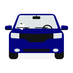 Vehicle with violation notification on white background (front view)
