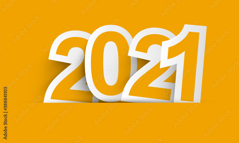 Poster 2021 happy new year background with shadow