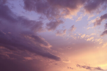 Pastel colorful clouds on sky 
