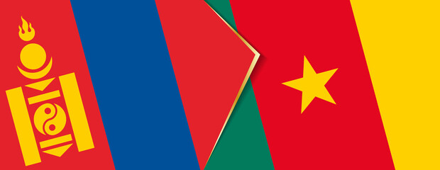 Mongolia and Cameroon flags, two vector flags.