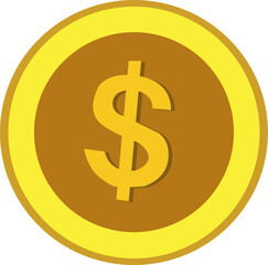vector currency gold dollar isolated