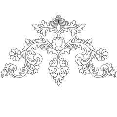 Vintage baroque ornament, corner. Retro pattern antique style acanthus. Decorative design element filigree calligraphy vector. - stock vector