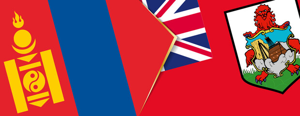 Mongolia and Bermuda flags, two vector flags.