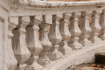 Porch with white vintage columns