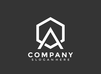Initial Letter A Hexagon Modern logo design vector Illustration