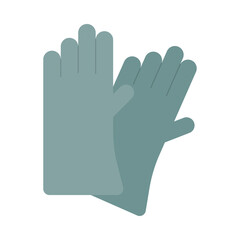rubber gloves accessory flat style