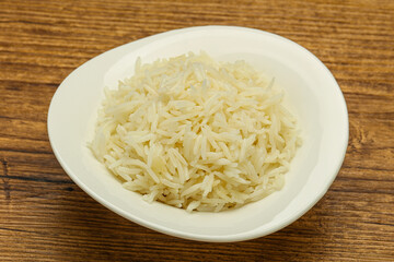 Steamed basmati rice in the bowl
