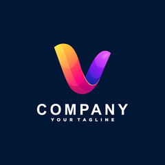 letter v gradient logo design