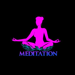 Meditation girl logo exclusive design inspiration