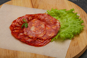 Italian traditional Chorizo pork sausages