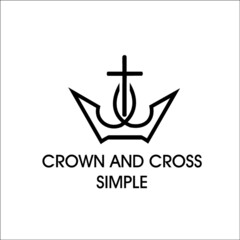 crown and cross simple logo exclusive design inspiration