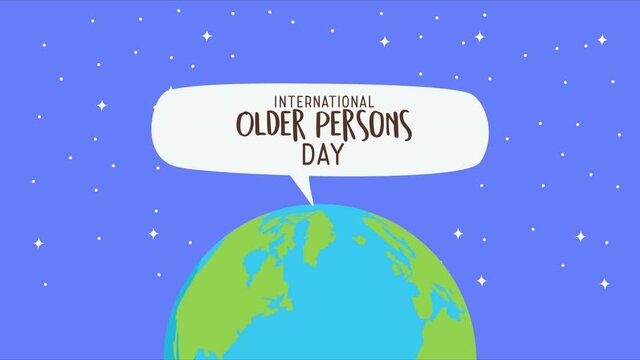 international old persons day celebration with earth planet