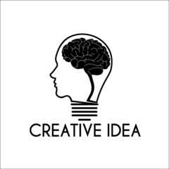 brain lights creative idea logo exclusive design inspiration