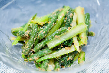 小松菜とインゲンの胡麻和え
