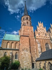 Merseburg, Germany-September 05,2019. View of the historic Merseburg Cathedral and castle taken from the forecourt, Saxony Anhalt Germany © 2199_de