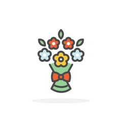 Flower bouquet icon in filled outline style.