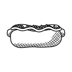 hot dog icon, hand draw style