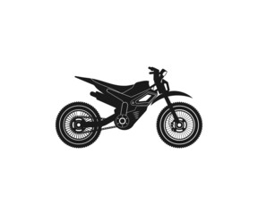 Dirt Bike, Dirt Bike Vector, Black vector illustration on white background.