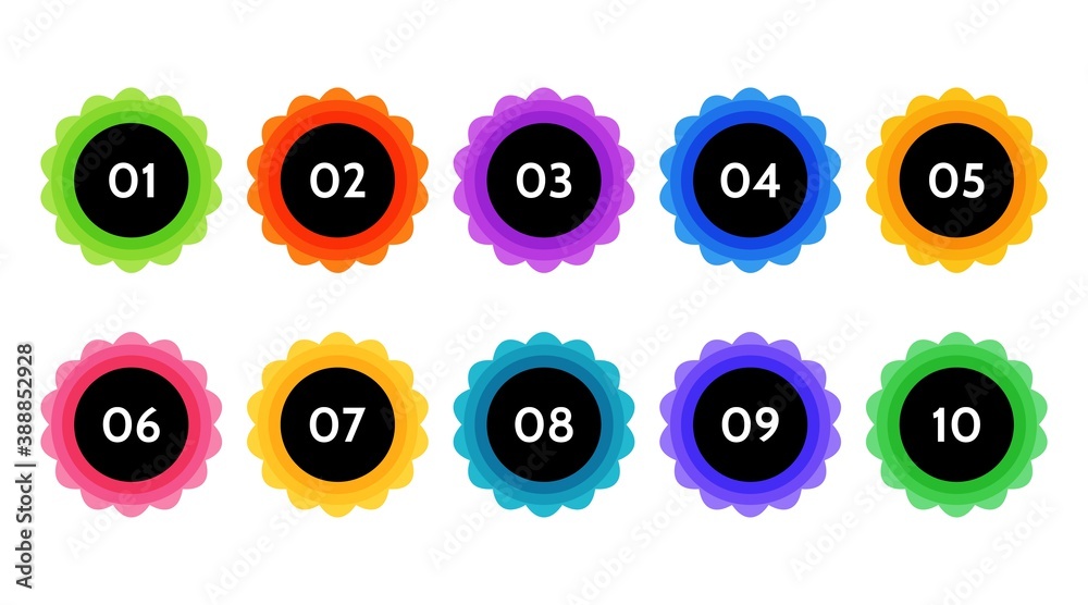 Poster Bullet points data, info markers. icon arrow set. Number Flags 1 to 12 Flat design isolated vector. infographic illustration.