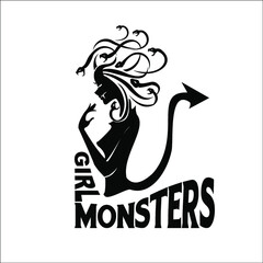 Snake hair Woman Pretty Monster logo exclusive design inspiration