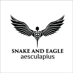 Snake and Eagle Aesculapius logo exclusive design inspiration