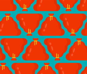 Santa bag pattern seamless. Red Christmas sack background