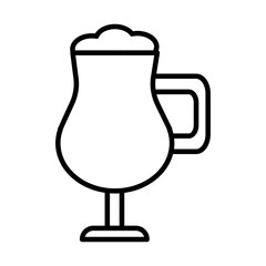 ice coffee in cup drink line style icon