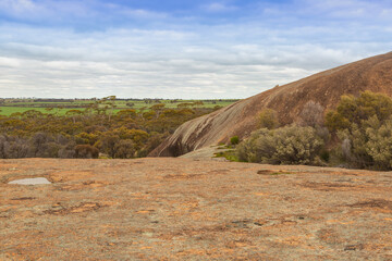 Fototapeta na wymiar On the Plateau above the Wave of Hyden Rock close to Hyden, Western Australia