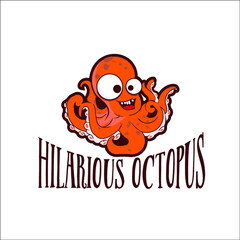 Hilarious Smile Octopus logo exclusive design inspiration