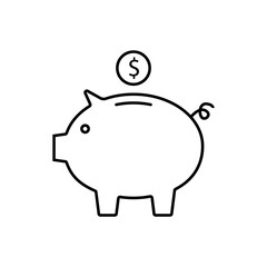 moneybox pig icon element of e-commerce icon for mobile concept and web apps. Thin line moneybox pig icon can be used for web and mobile. Premium icon on white background