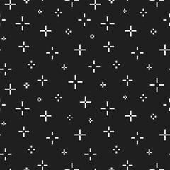 Seamless minimalistic pattern with crosses. Memphis design